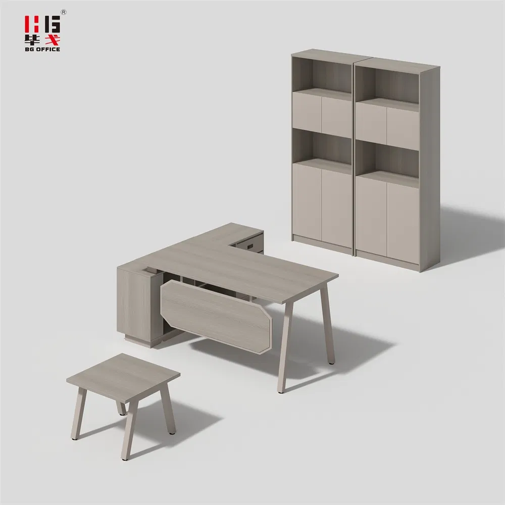 High-End L Shape Executive Boss Manager Desk Factory Price Office Furniture Table Set for Manager CEO