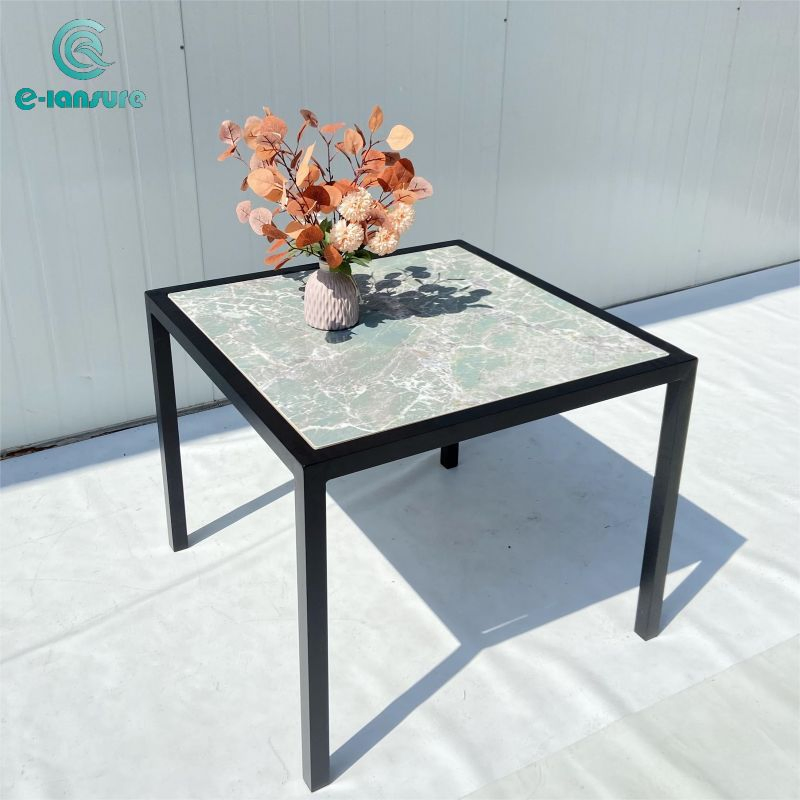 Simple Hot Sale Outdoor Garden Table Series Square Luxury Marble Dining Table for Home and Outdoor
