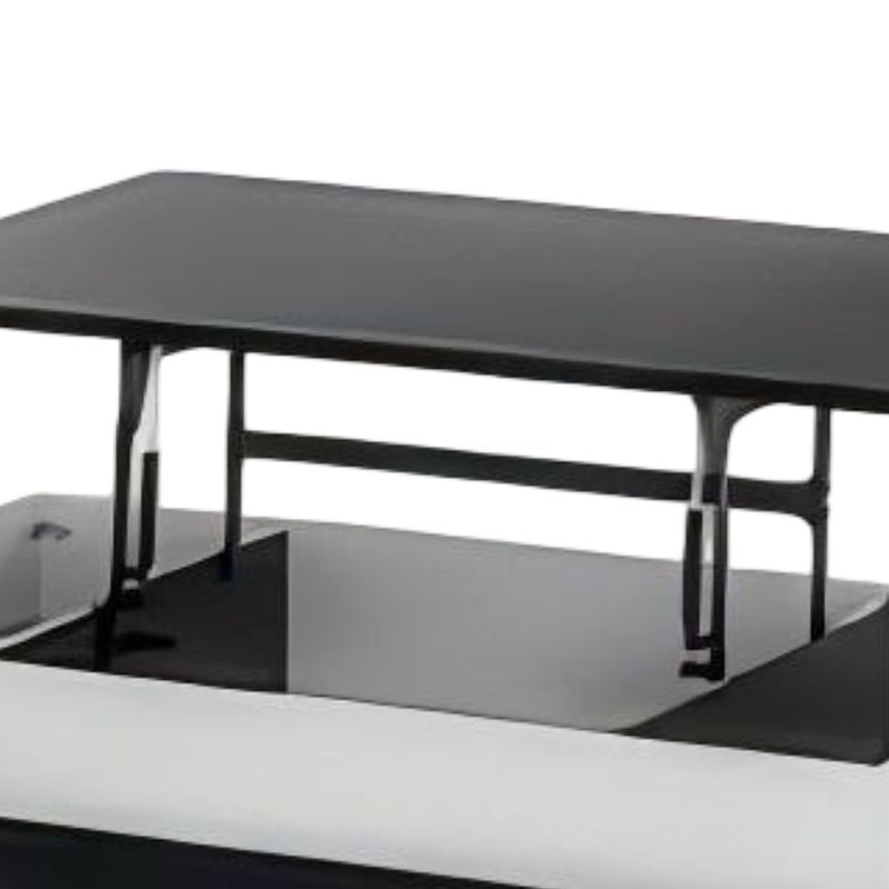 Modern Multi-Functional Lift Top Coffee Table with Black and White Finish Hidden Storage for Home Living Room Tea Table Furniture