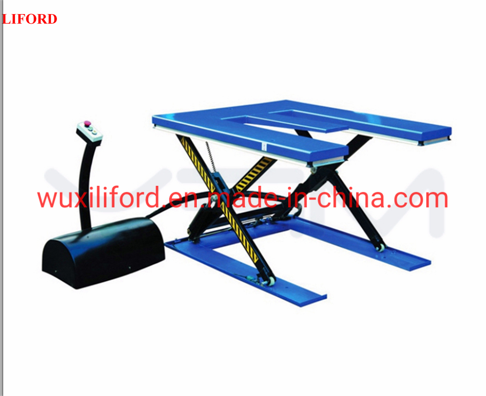 Low Profile E-Shape Top Platform Hydraulic Scissor Lift/ Lifting Table