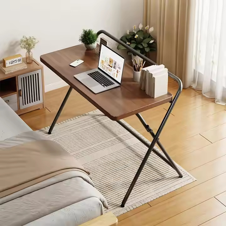 Modern Foldable Computer Desk Bedroom Bedside Table for Small Apartment Simple Office Workbench for Home Living Room Standing