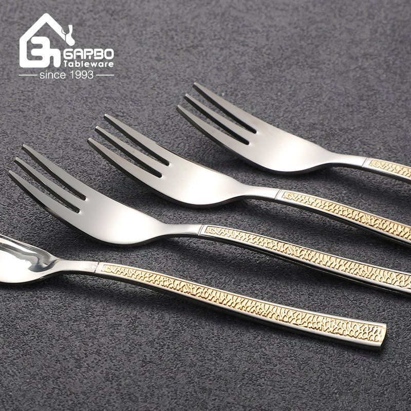 High End Golden Design Stainless Steel Cutlery Dinner Spoon Set OEM Branded Logo Table Spoon Set Middle East