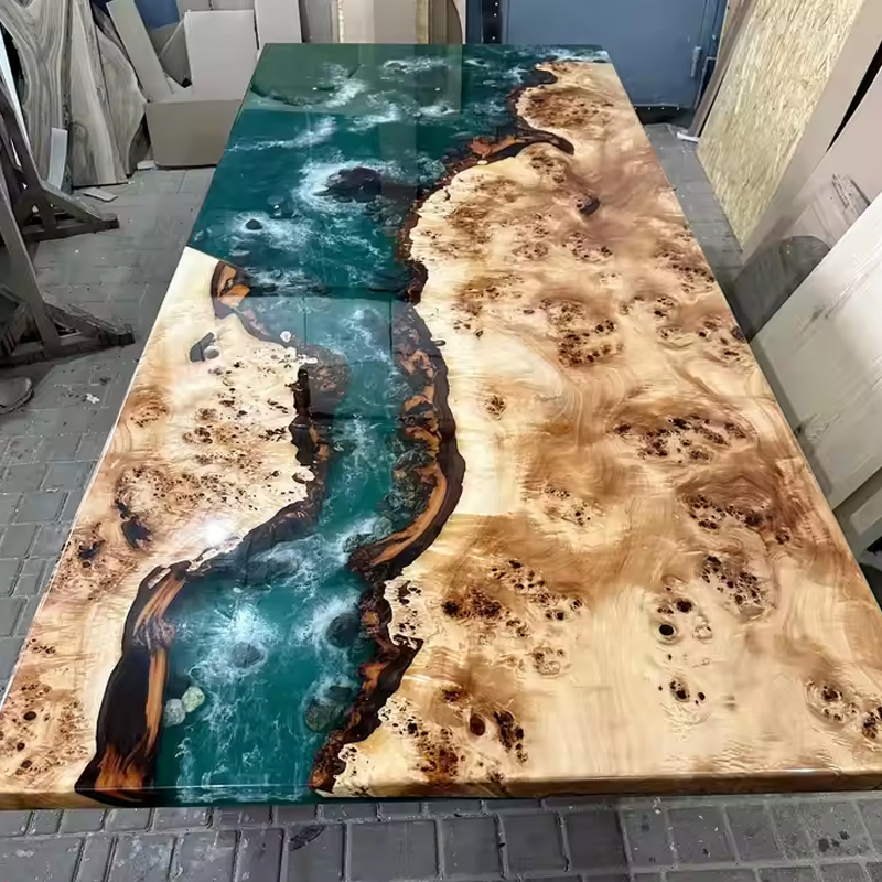 OEM Factory Table Top Epoxy Wholesale Modern Outdoor Furniture Custom River Table Resin Epoxy Wood Restaurant Dining Table