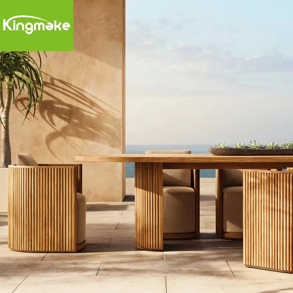 Luxury Premium Teak Table and Chairs High-End Finishes Outdoor Dining Set