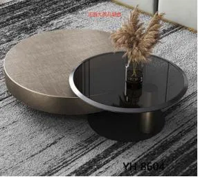 Unique Round Marble Glass Top Side Table Corner Tea Coffee Table