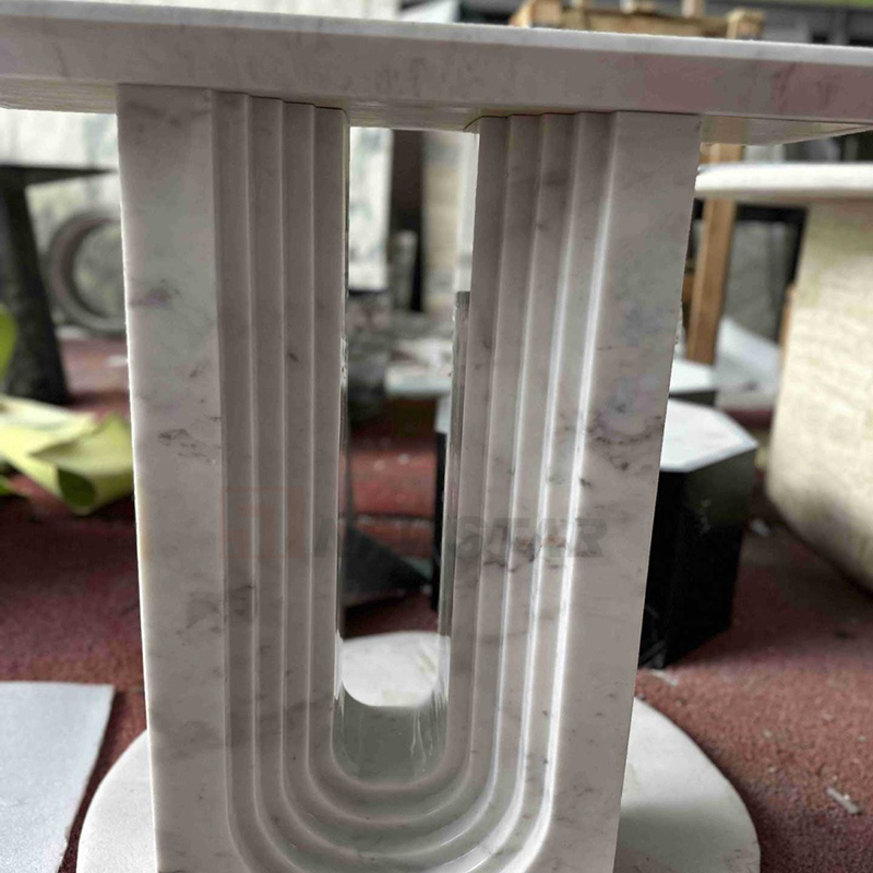 Newstar Marble Furniture Cararra White High End Table Wall Luxury Couch Entry Hallway Corner Calacatta Marble Console Table