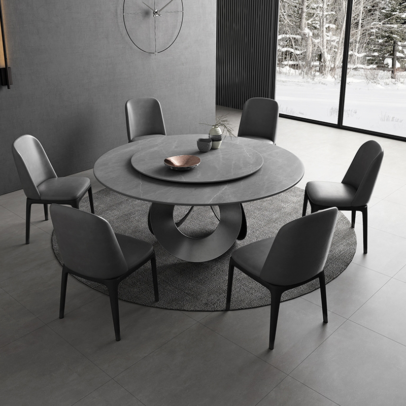 Sintered Stone Dining Rounded Extendable Folding Space Saving Solid Wood Legs Best Price Dining Table for Restaurant