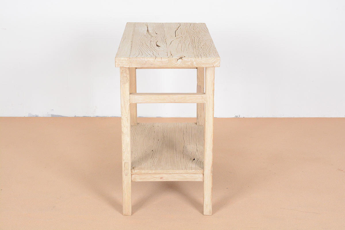 Rustic Reclaimed Solid Wood Vintage Console Table with Storage Shelf