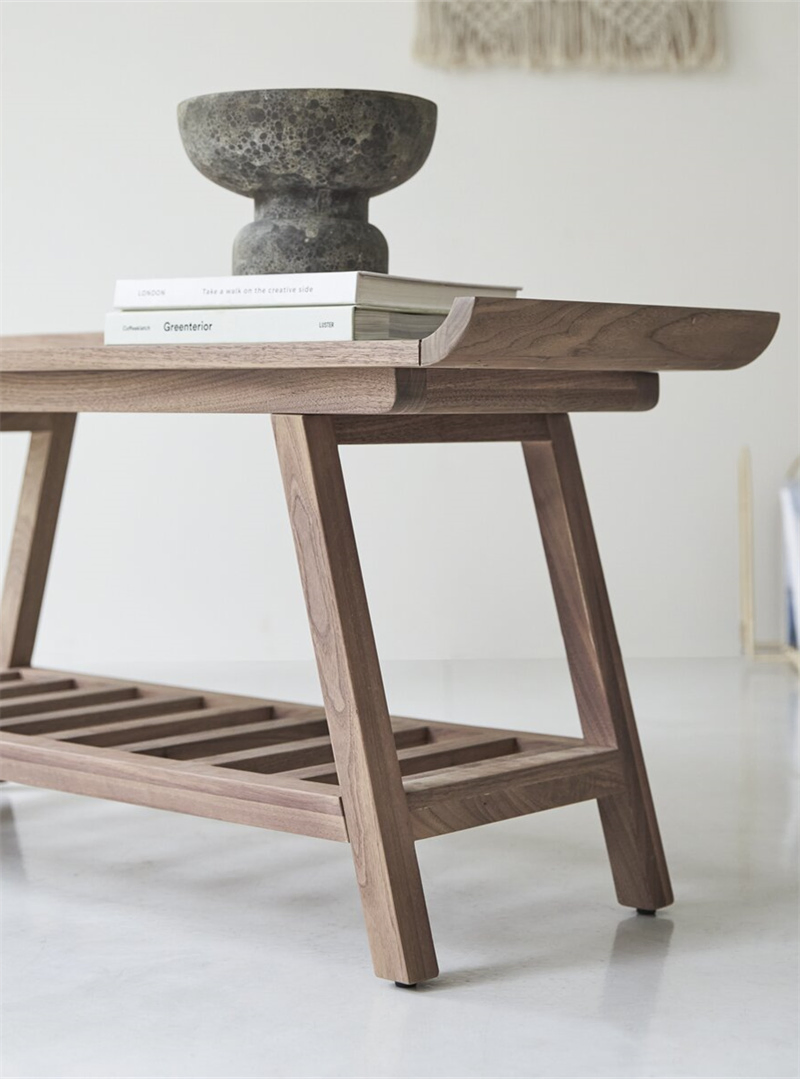 China Wholesale Modern Furniture Solid Walnut Low Console Table