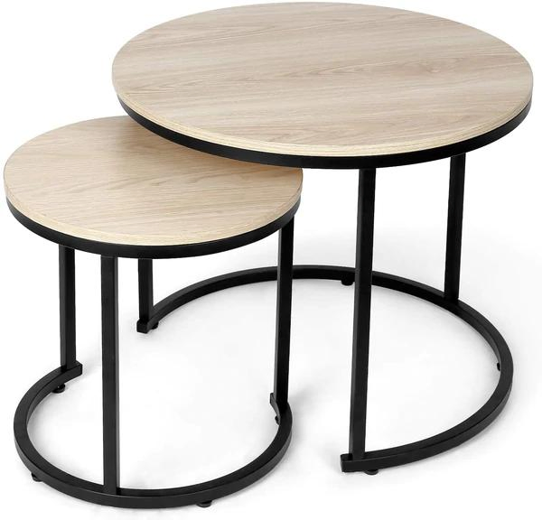 New Commercial Furniture Round Wooden Side Center Accent Coffee Table Set
