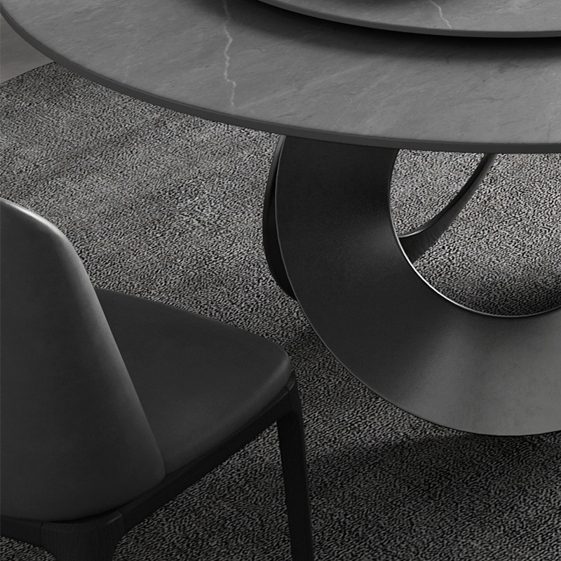 Sintered Stone Dining Rounded Extendable Folding Space Saving Solid Wood Legs Best Price Dining Table for Restaurant