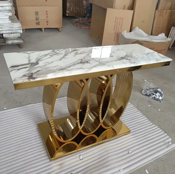 Modern Accent Console Marble Table