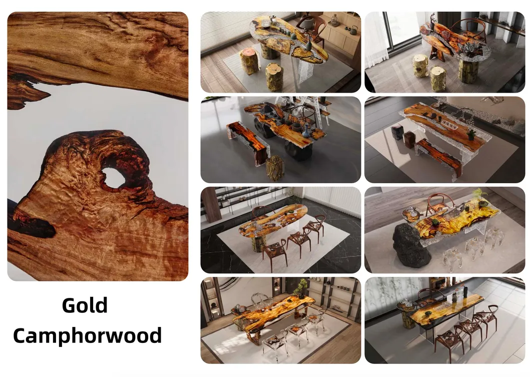 Gold Camphorwood Epoxy Furniture