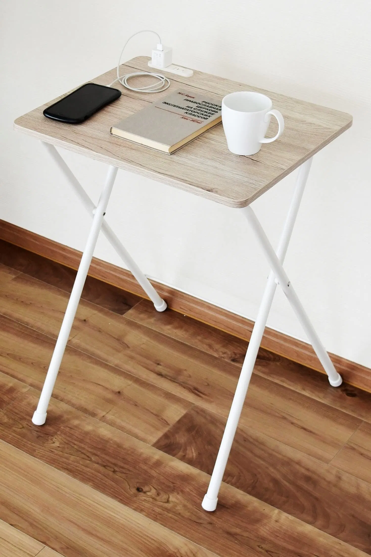 Small Side Table Square Folding, Patio Foldable Wooden End Table for Outdoor Indoor Porch Camping Living Room Bedroom, as Coffee Table or Plant Stand, Brown