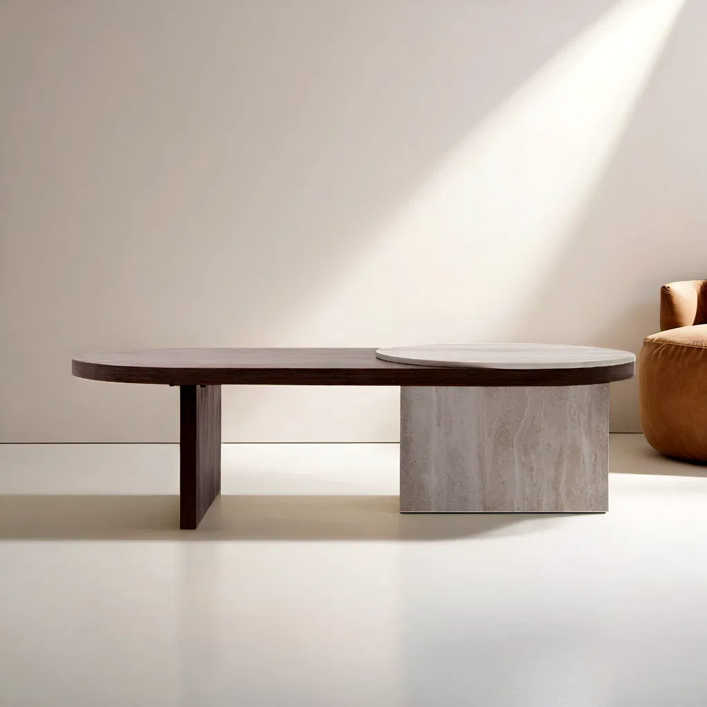 Industrial Metal Frame Tempered Glass Top for Living Room Coffee Table