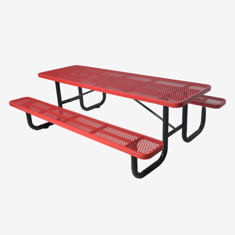Outdoor Furniture Steel Metal Commercial Restaurant Outside Camping Picnic Dining Table Bench