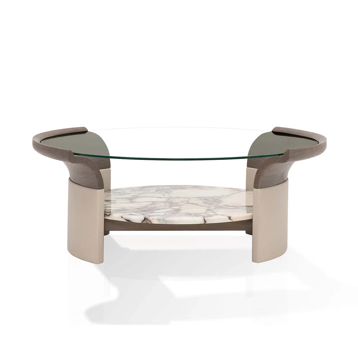 Solid Wood Modern Hot Sale Designer Light Luxury Glass Top Coffee Table