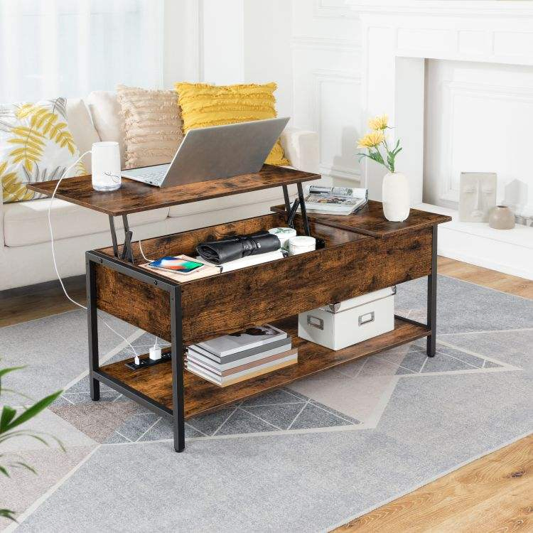 Computer Desk Multifunction Folding Lift Top Coffee Table