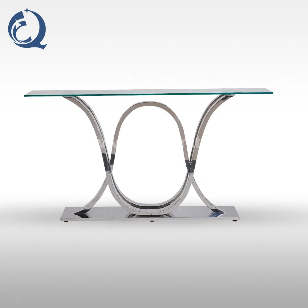 New Modern Stainless Steel Base Glass Dining Sideboard Console Table