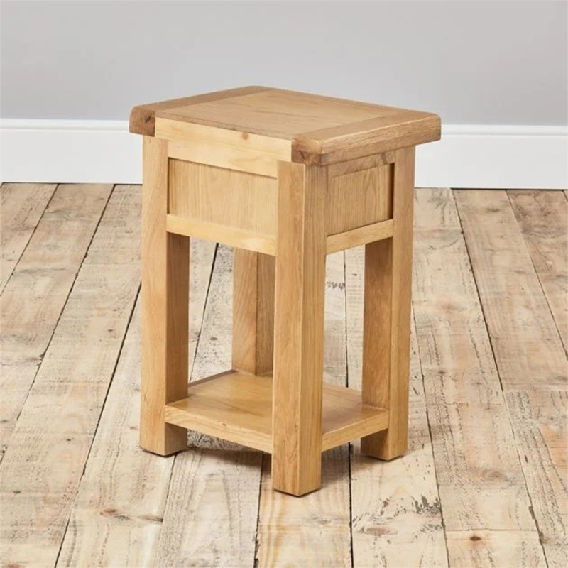 Nordic Solid Oak Living Room Side Table Sofa Center End Table Rural Rectangular 1 Drawer with 1 Shelf Small Coffee/Tea Table for Patio Garden Hotel Using