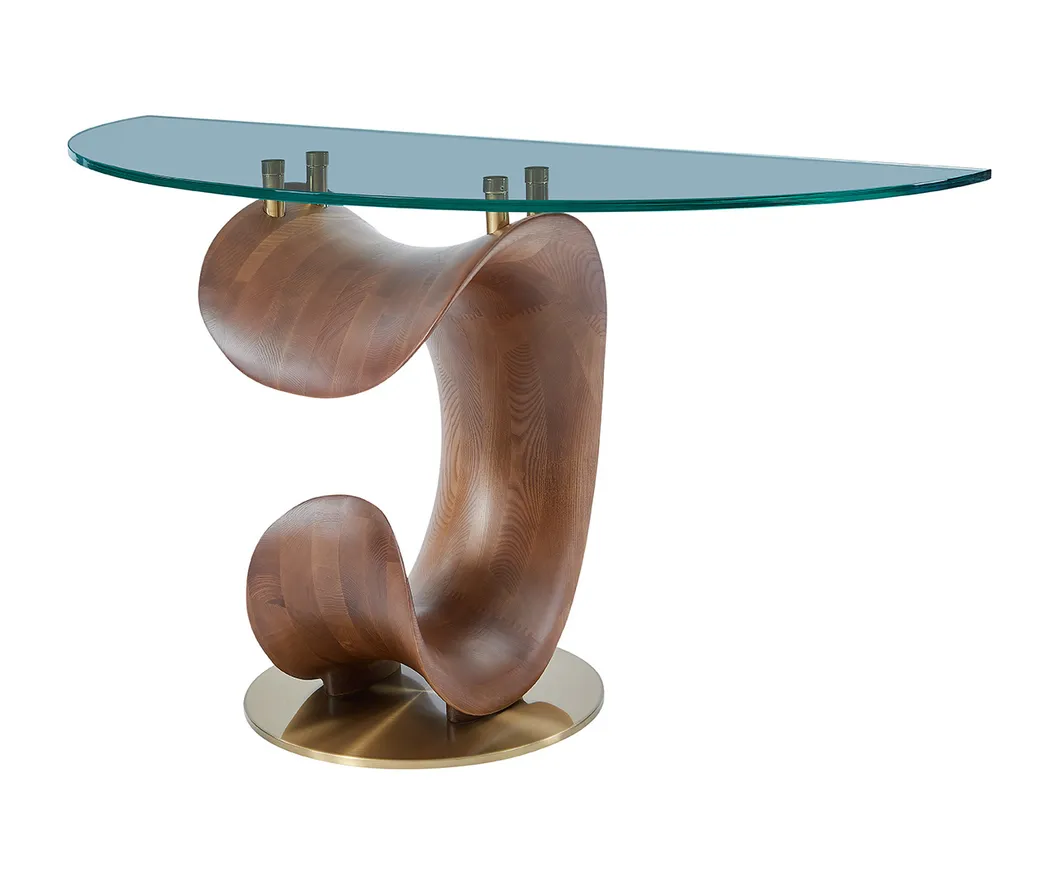 Walnut Console Table View 1