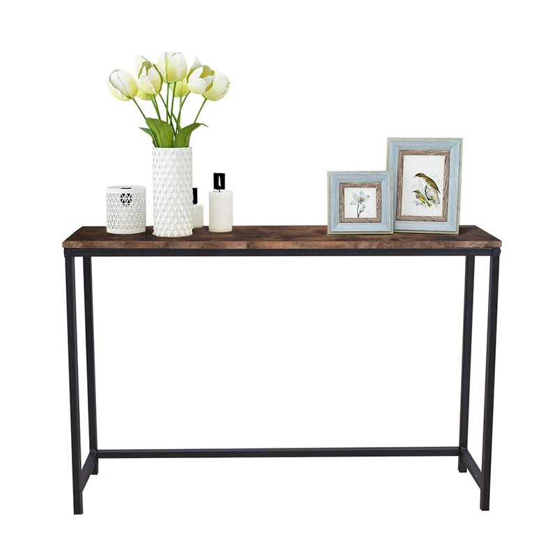Home Hallway Wood Metal Long Narrow Console Table