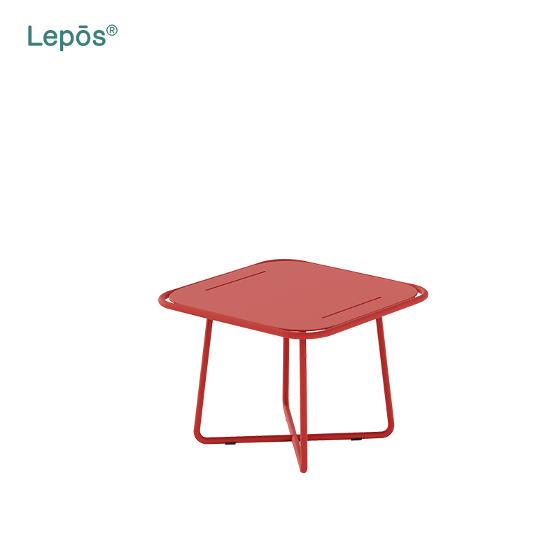 Contemporary Outdoor Patio Side Table Anti-Rust 201 Stainless Steel Tubing All-Weather Low Maintenance Garden Coffee Table