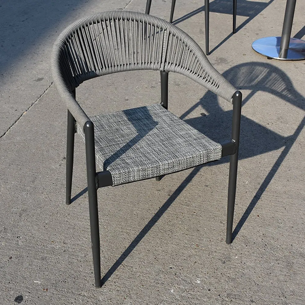 Modern Leisure Home Garden Furniture Stainless Steel Frame Outdoor Dining Table