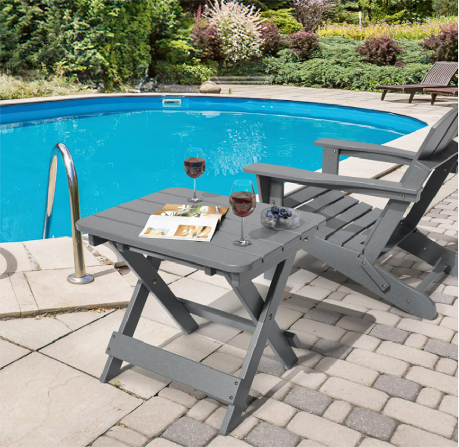 Outdoor Garden Foldable Side Table Patio End Table