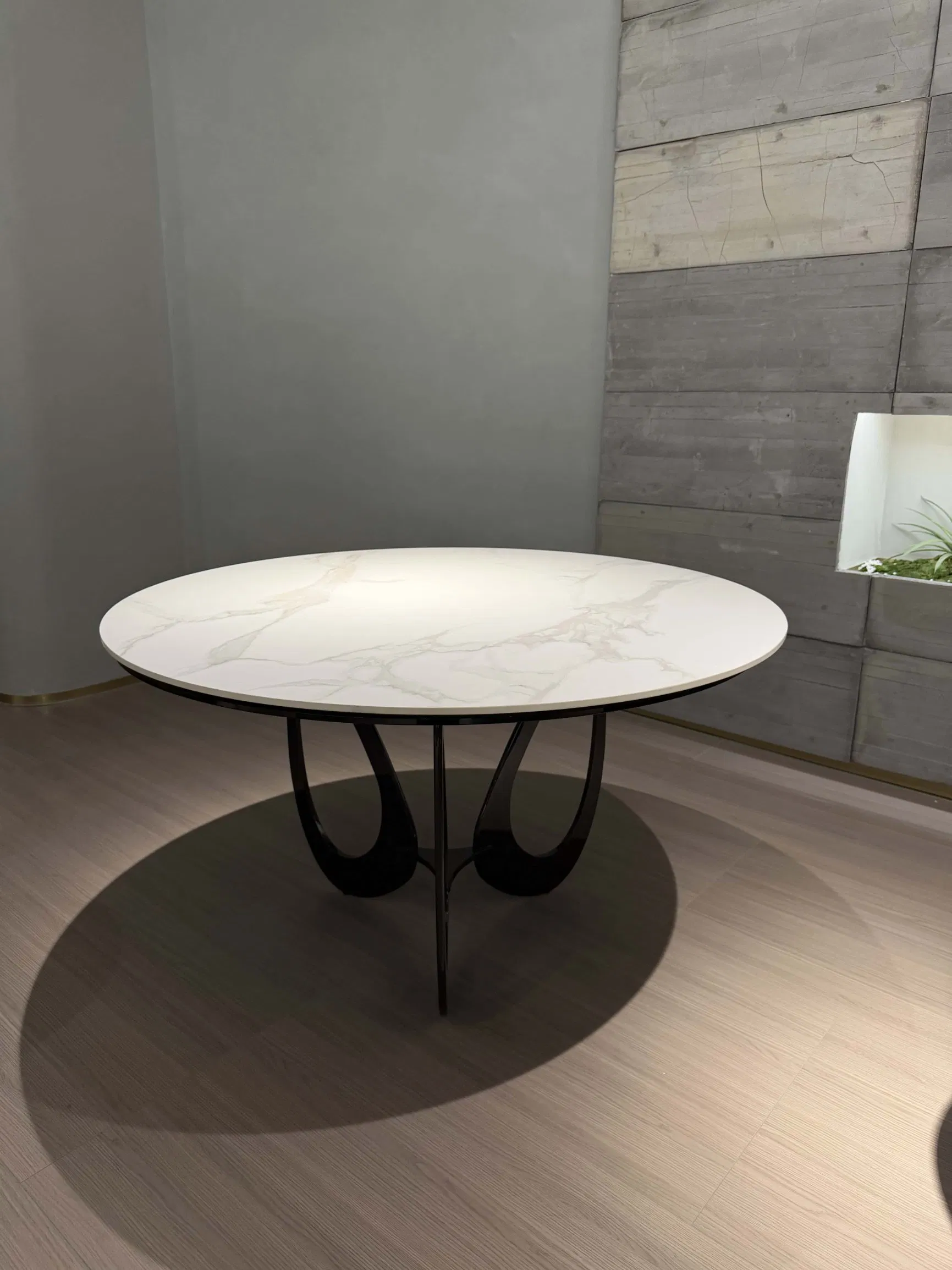 Luxury Modern Marble Dining Table Set Minimalist Kitchen Round Extendable Table with Chairs for Home