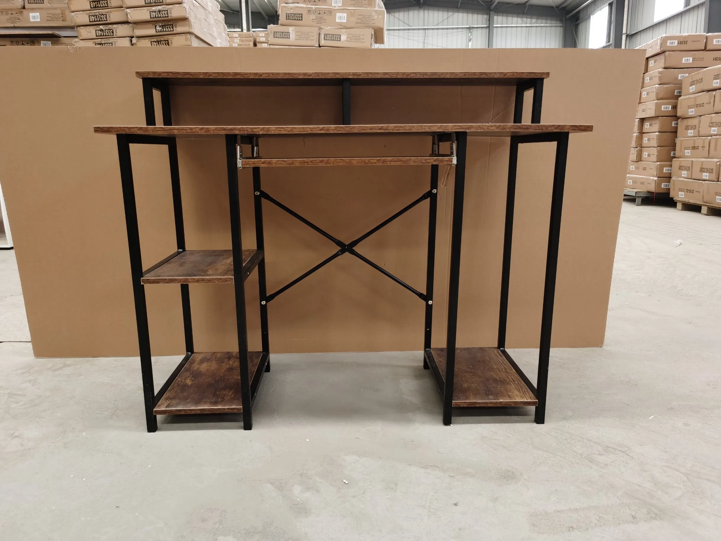 Modern Industrial Type Metal-Wooden Coffee Table with Drawers