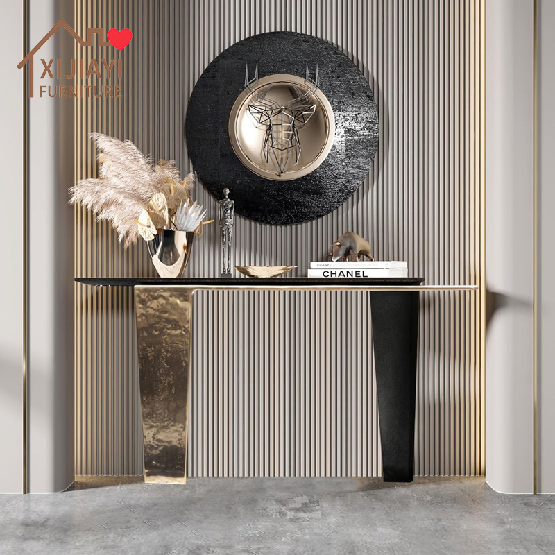 Xijiayi Modern Hotel Console Table with Metal Steel for Luxury Lobby Decor.