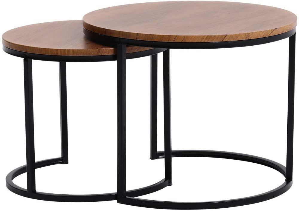 New Commercial Furniture Round Wooden Side Center Accent Coffee Table Set