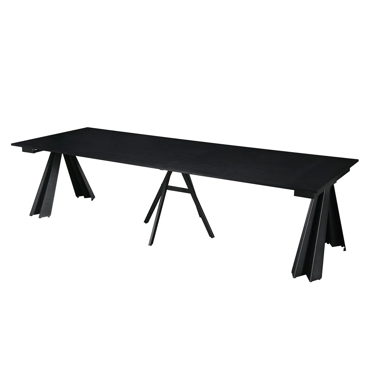 Customized Modern Furniture Melamine Top Extendable Dining Table for Metal Feet