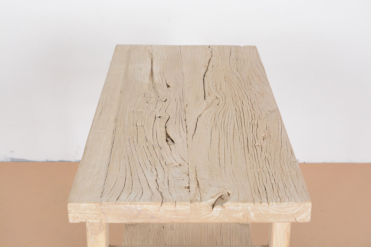 Rustic Reclaimed Solid Wood Vintage Console Table with Storage Shelf