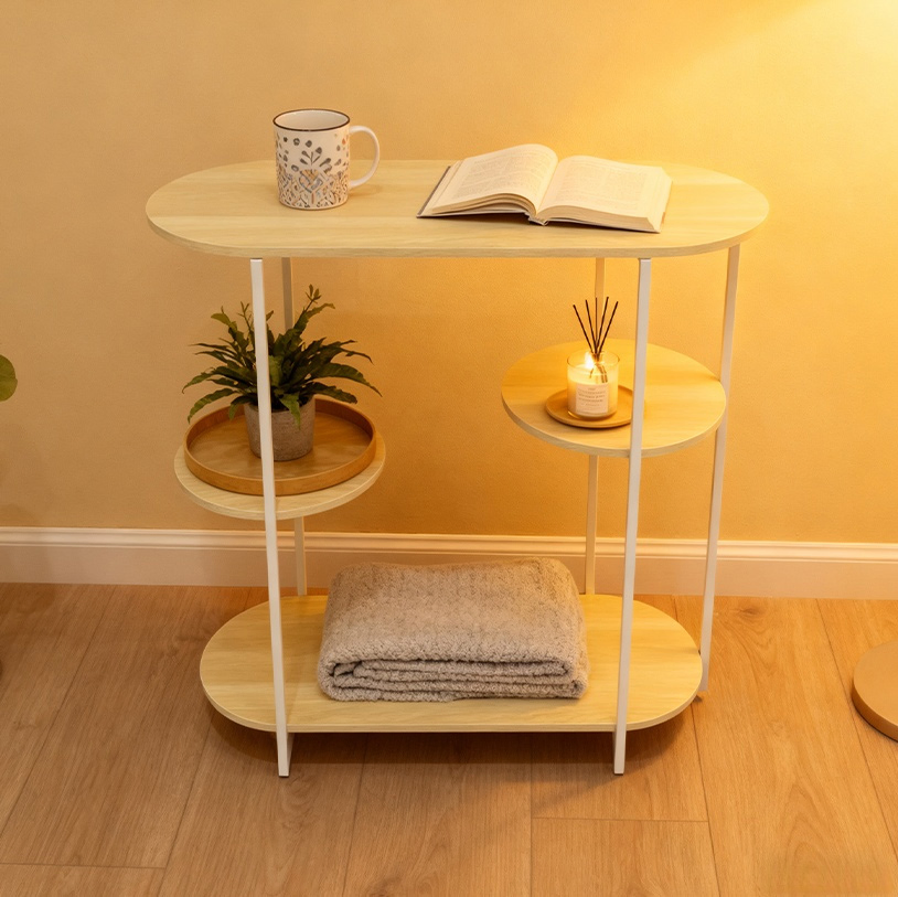 Storage Shelves Narrow Sofa Side Table Entryway Table Hallway Table Metal Console Table for Entrances Living Room