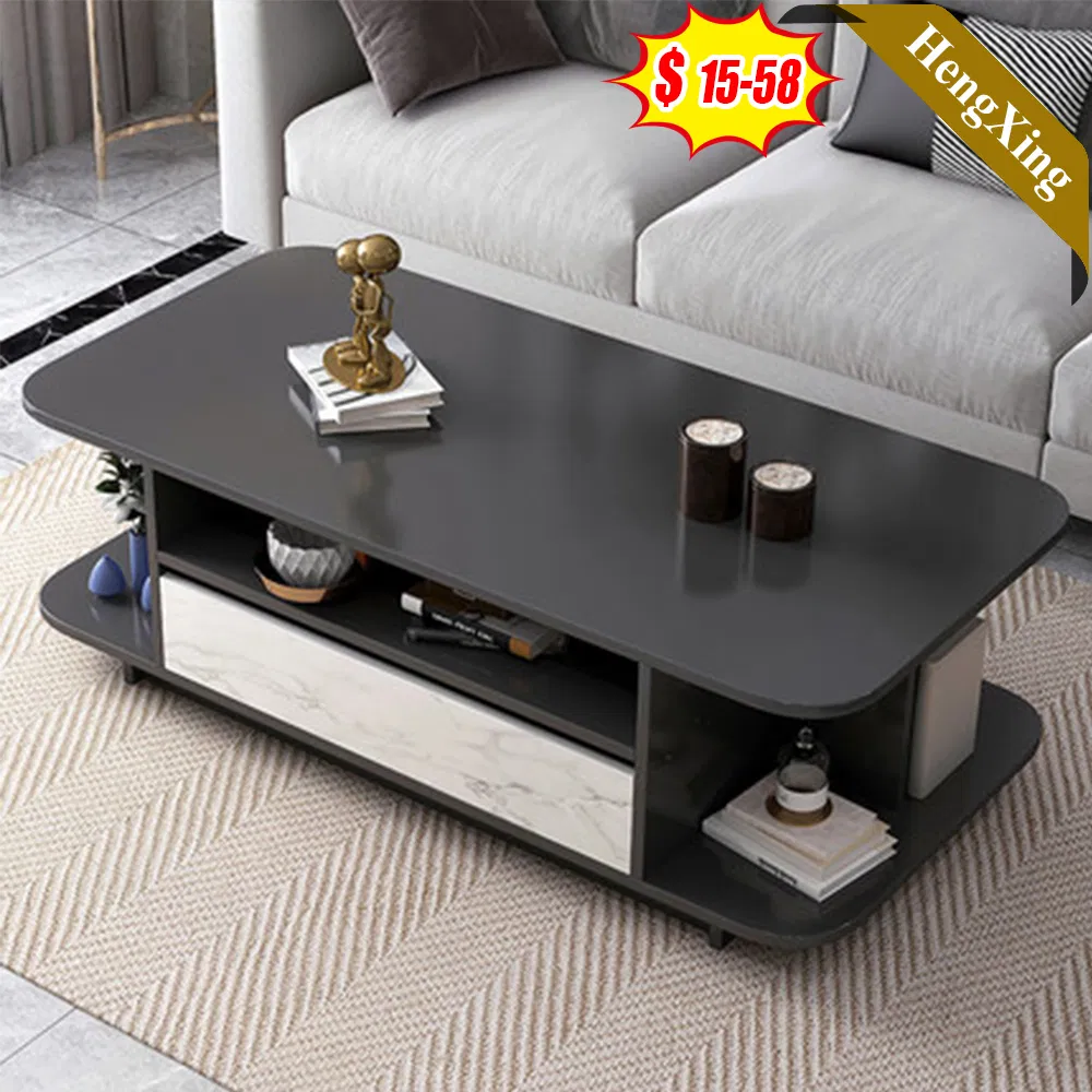 New Design Antique Living Room Furniture Wooden TV Cabinets Stand Side Sofa Console Round Glass Coffee Table Set