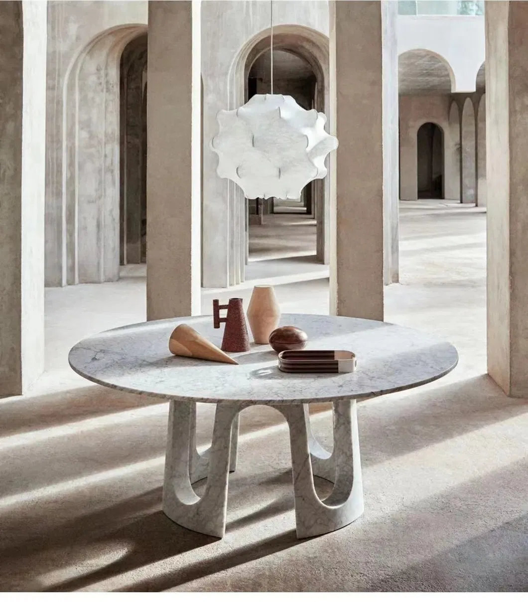 Red Travertine Table View 6