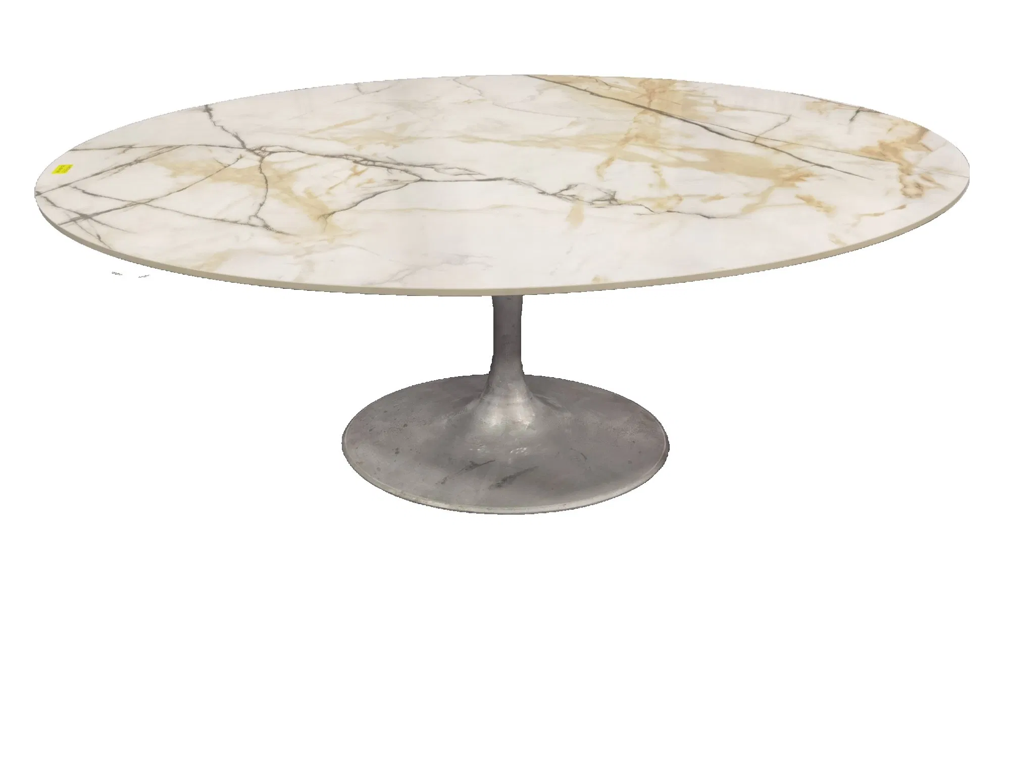 Outdoor Oval Marble Sintered Stone Dining Table for Home Restaurant Eight Seat Furniture Set