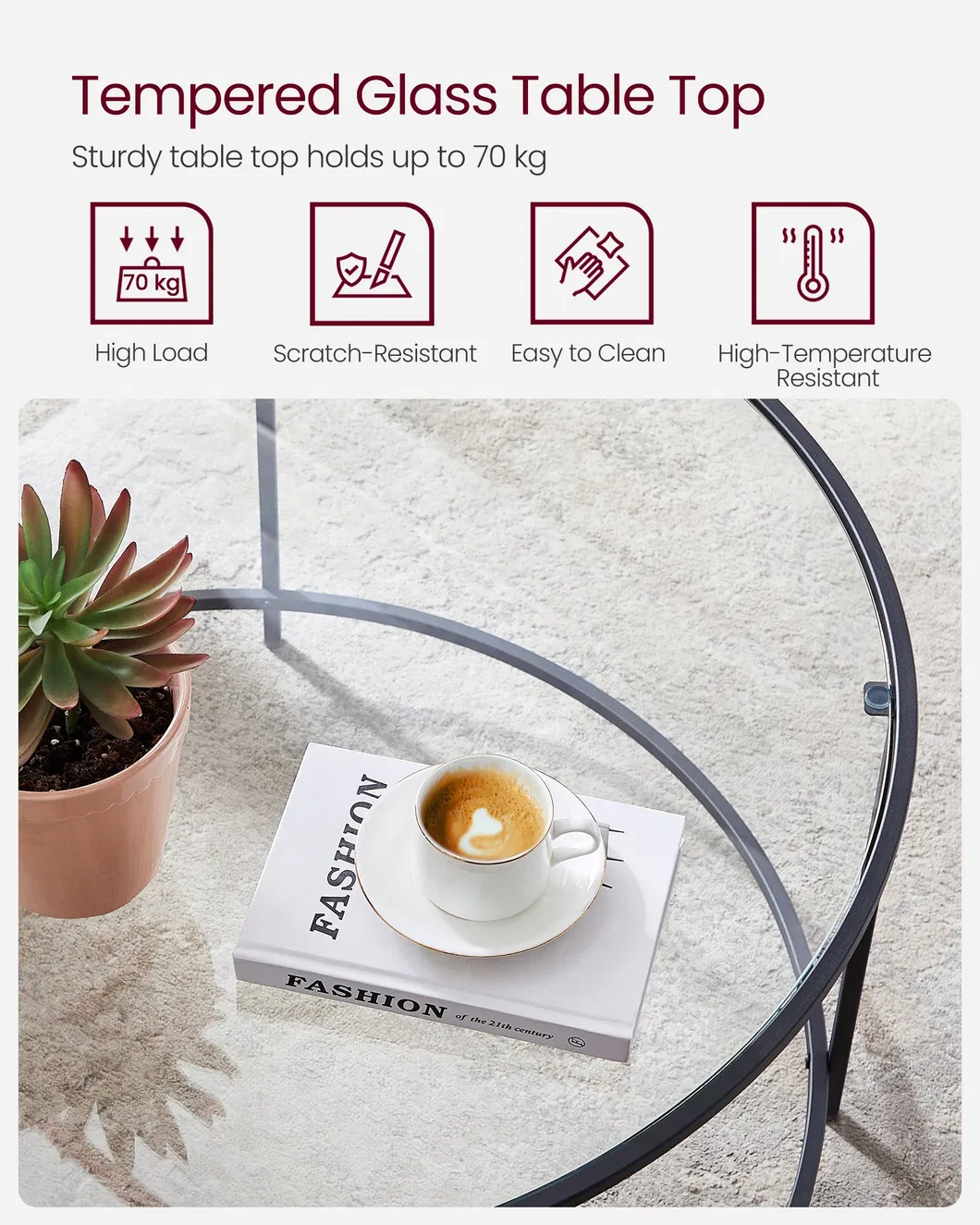 Side Table with Metal Frame