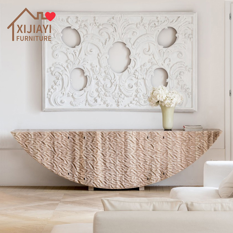 Xijiayi Designer Style Solid Wood Sideboard Storage Cabinet Entryway Console Table.