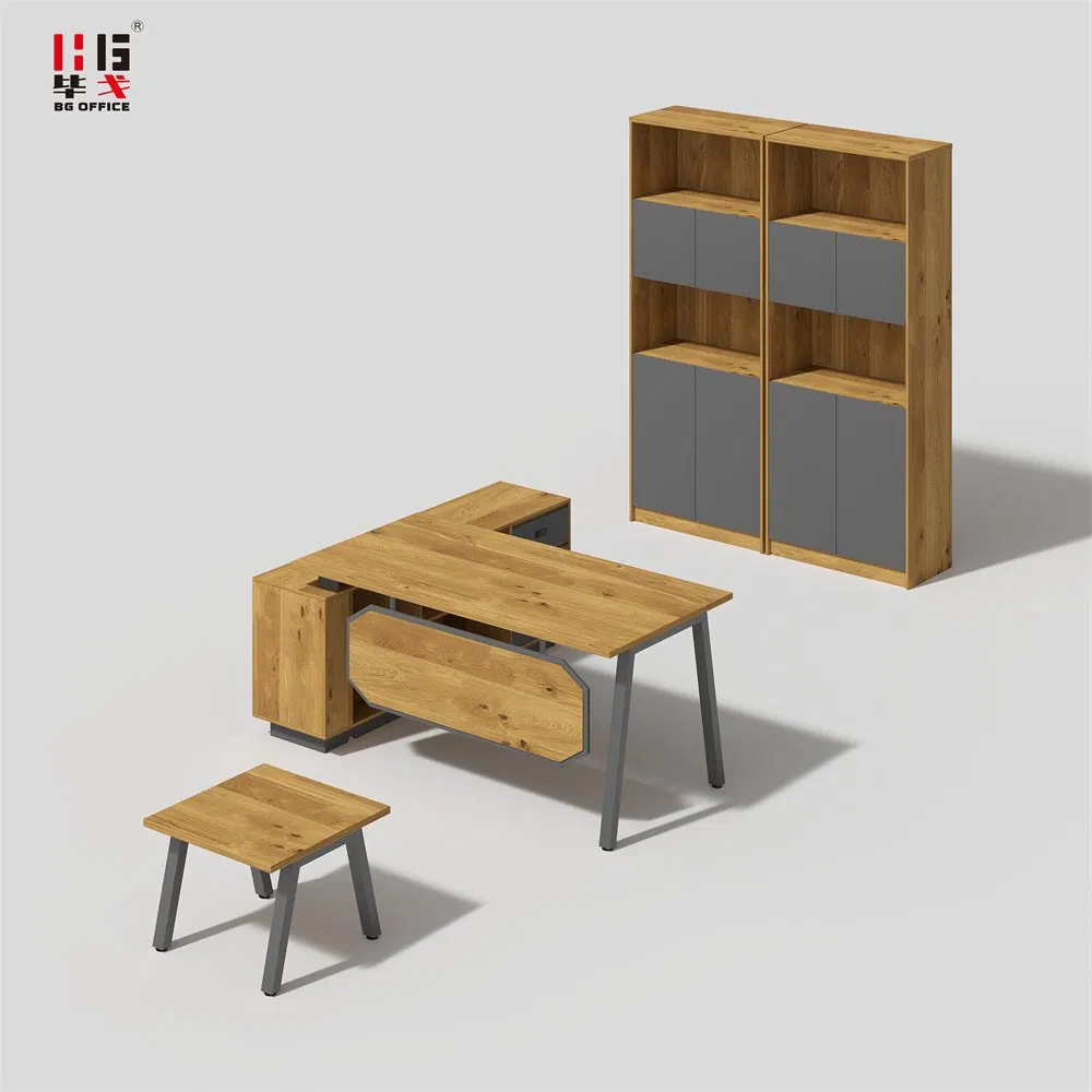 High-End L Shape Executive Boss Manager Desk Factory Price Office Furniture Table Set for Manager CEO
