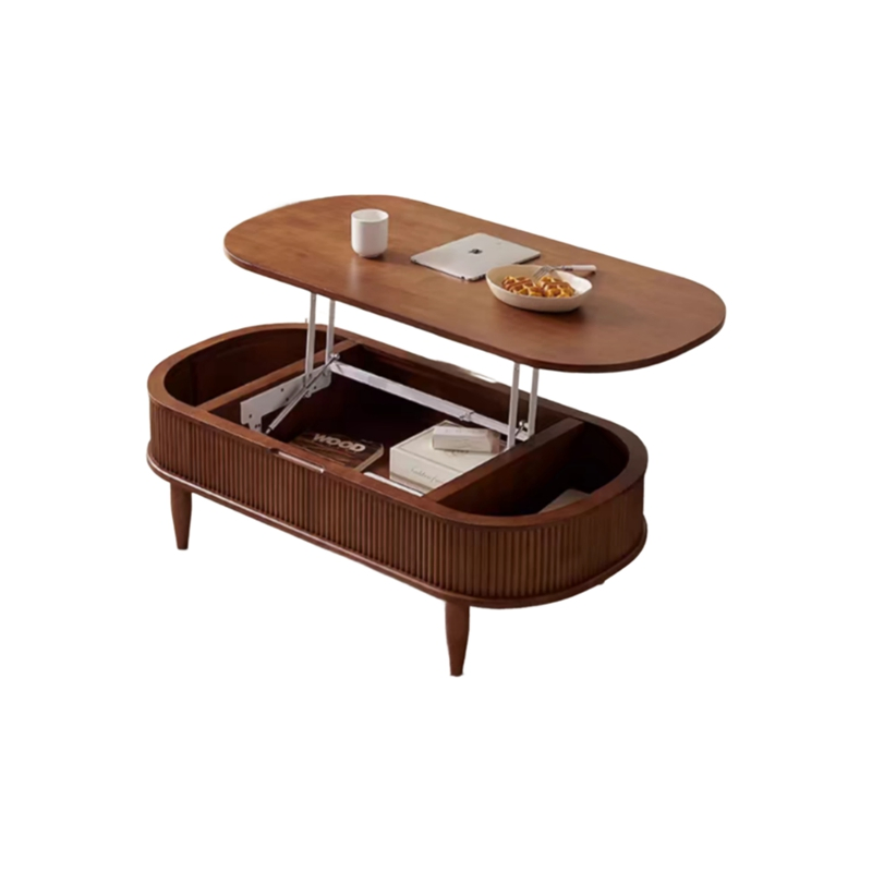 Modern Nordic Luxury Adjustable Height Top Furniture Living Room Oval Lift-Top Coffee Table