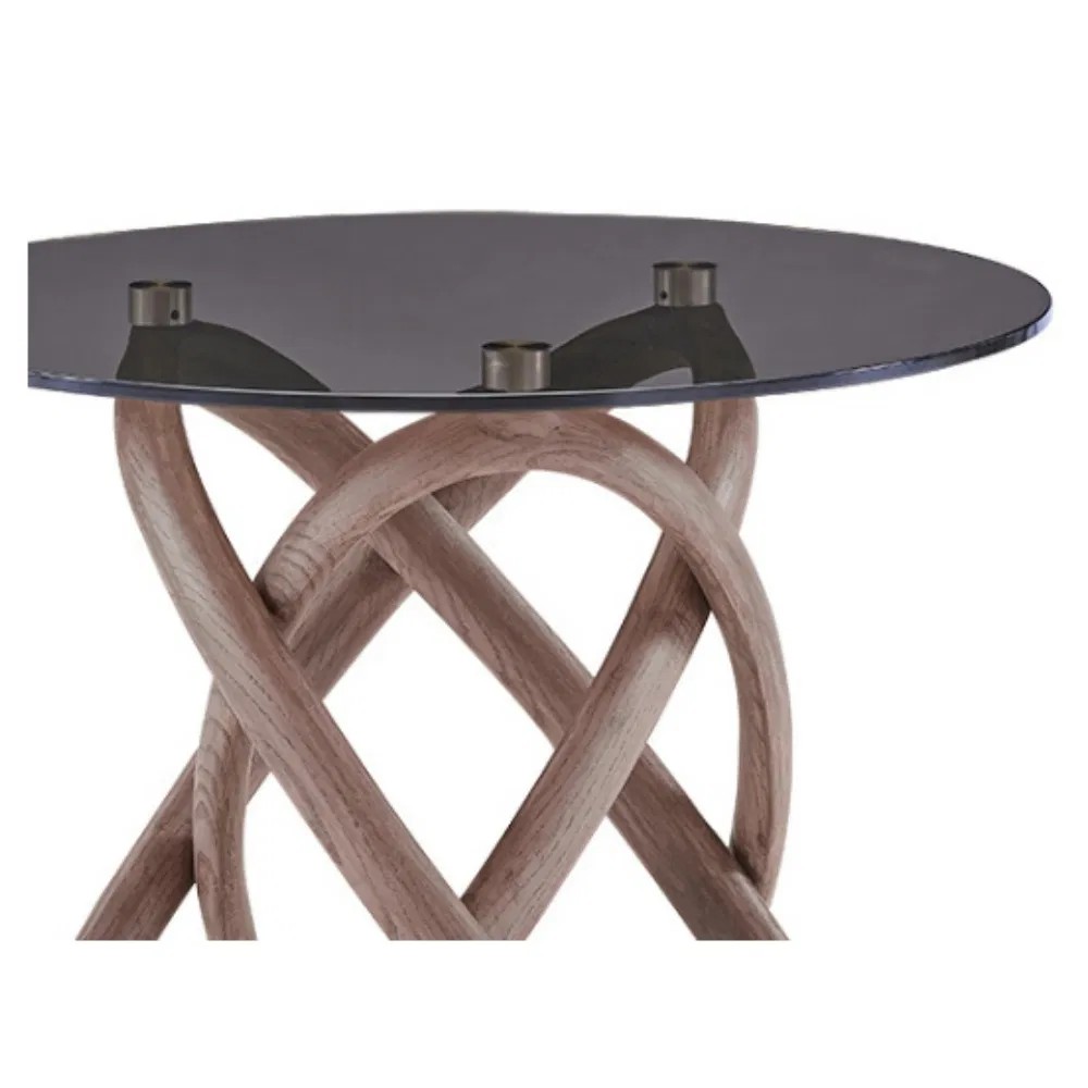 Modern Furniture Stylish Wooden Metal and Glass Design Lamp Contemporary Coffee Table