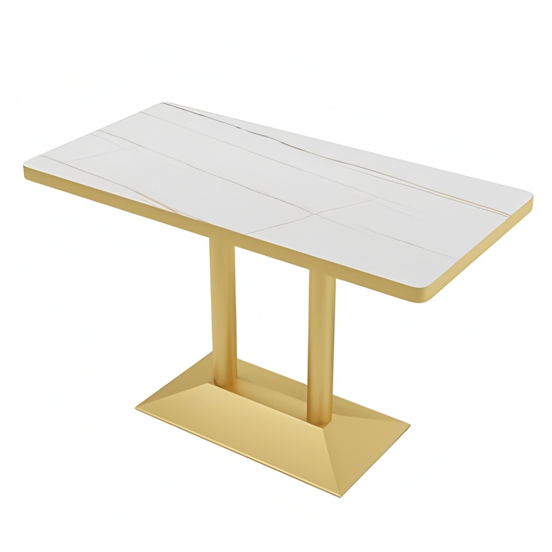 Modern Foshan Wholesale Sintered Stone Square Round Table Top and Chair Set Booth Furniture Restaurant Cafe Dining Coffee Shop Table