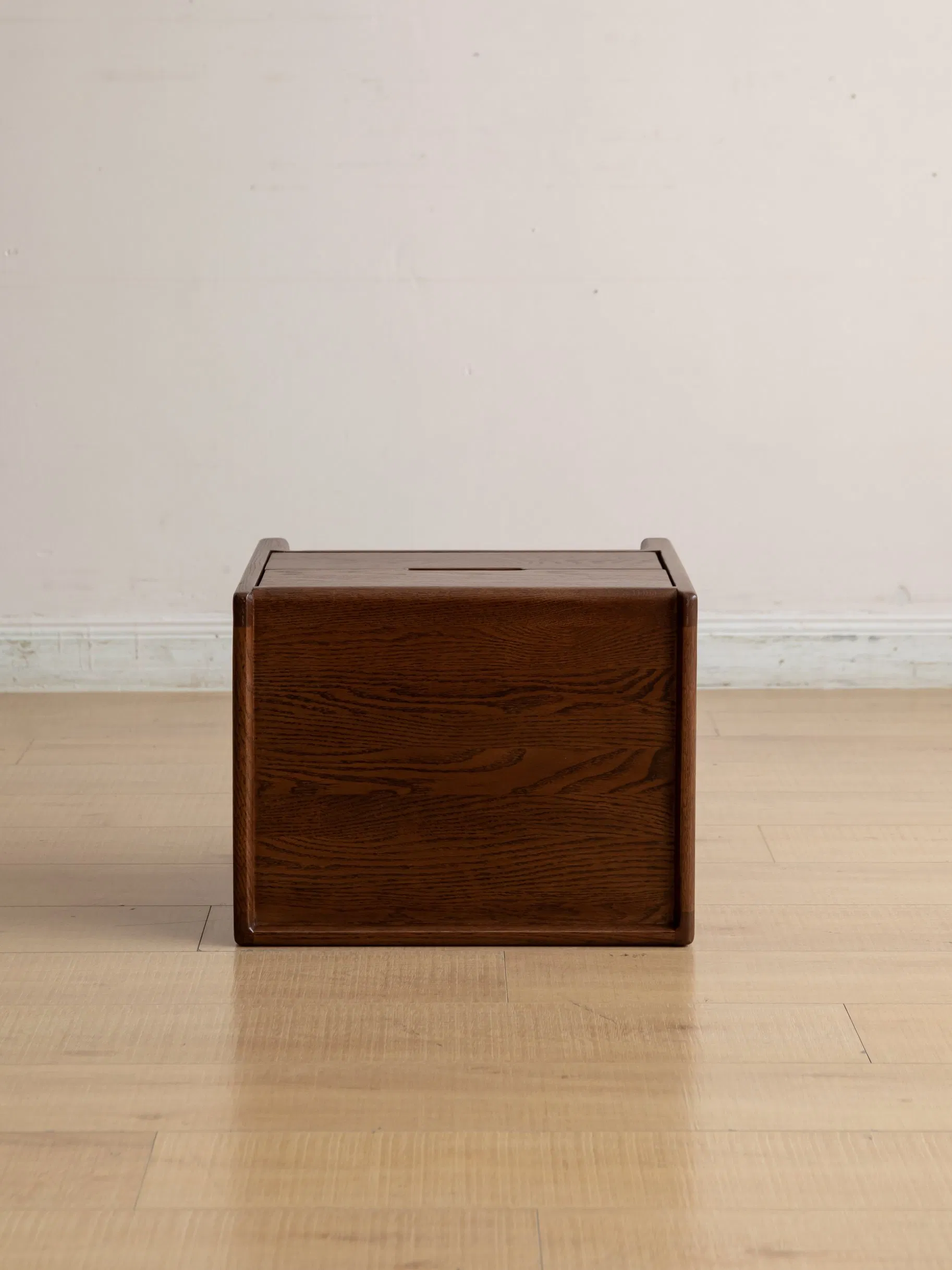 Contemporary Chic Solid Red Oak Wood Home Bedroom Bedside Table