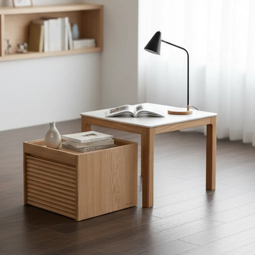 Rustic Industrial Solid Wood Coffee Table with Distinctive Style