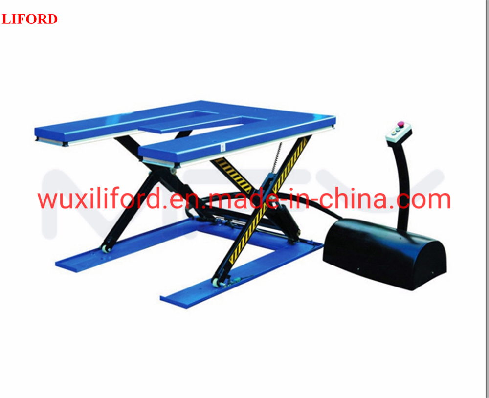 Low Profile E-Shape Top Platform Hydraulic Scissor Lift/ Lifting Table
