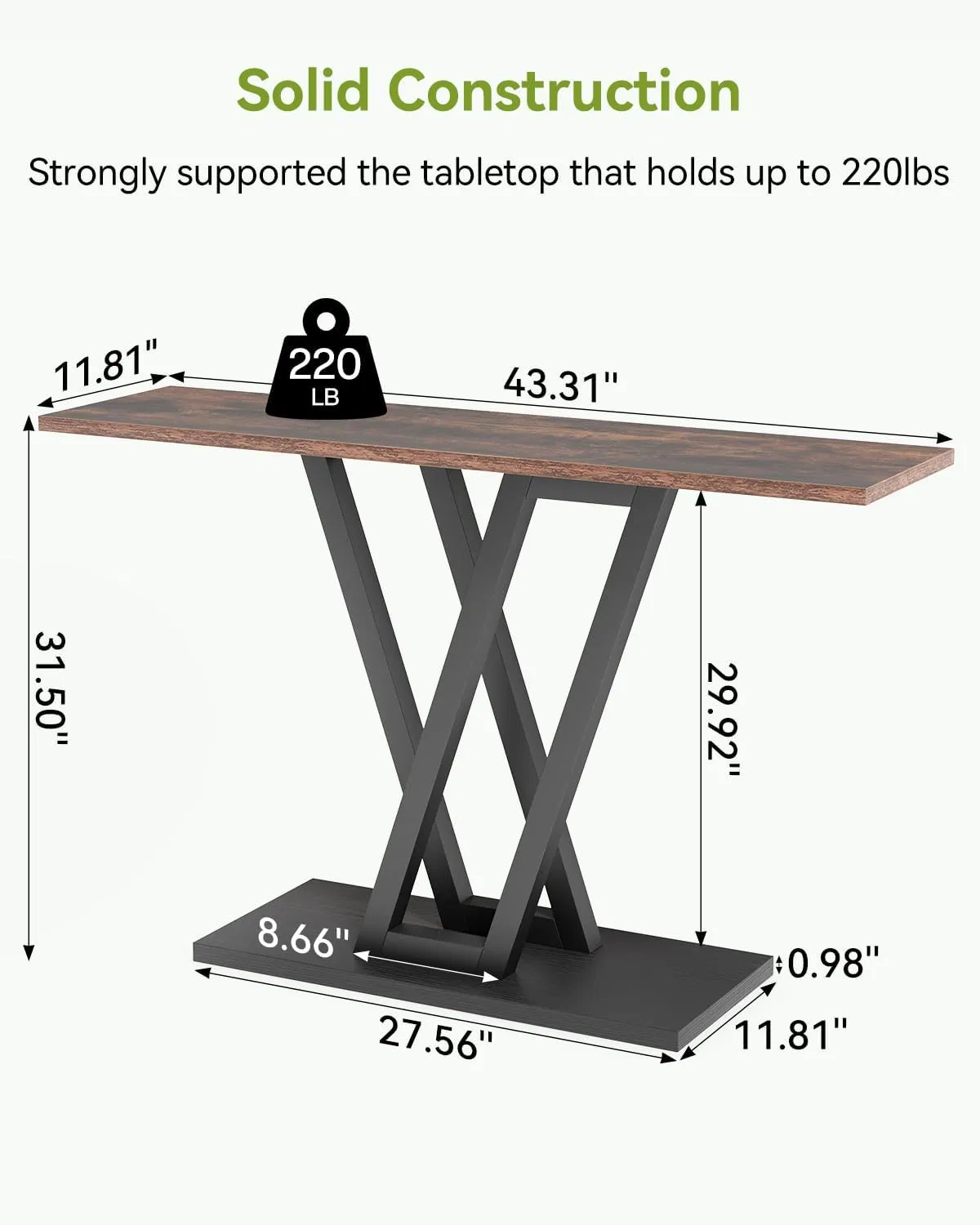 Home Living Room Good 43 Inch Sofa Entryway Console Table