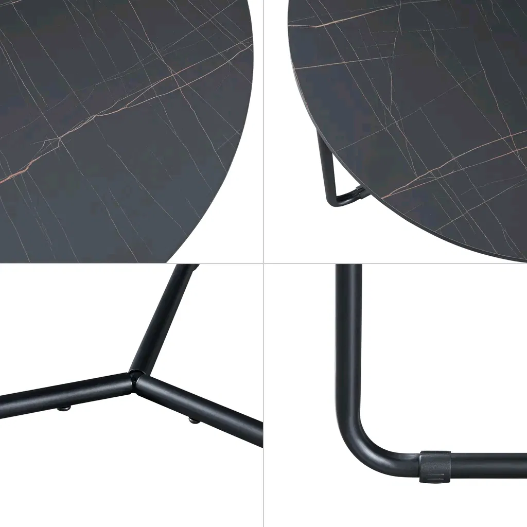 Stylish Modern Nesting Round Wood Side Table for Living Room